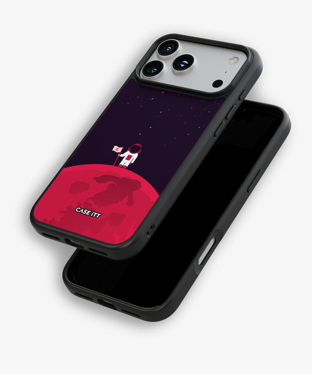 Red Moon In Space Glass Phone Case - view 5