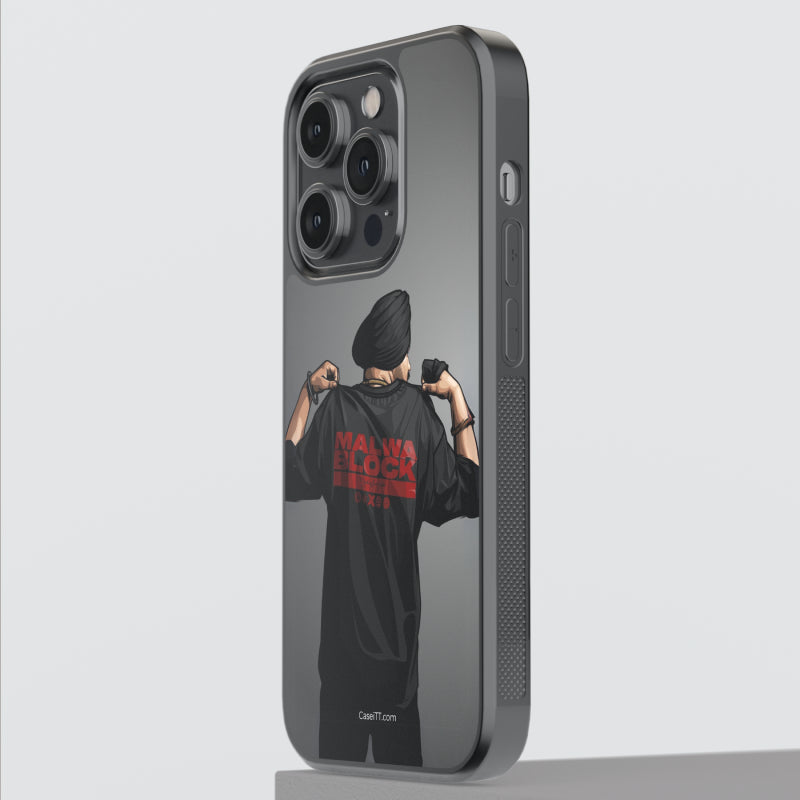 Sidhu Moosewala Malwa Block Glass Phone Case