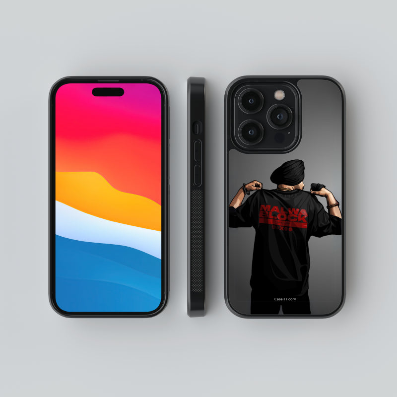 Sidhu Moosewala Malwa Block Glass Phone Case