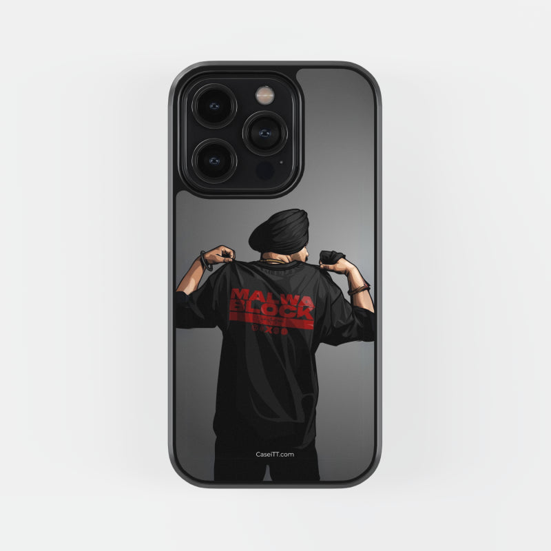 Sidhu Moosewala Malwa Block Glass Phone Case