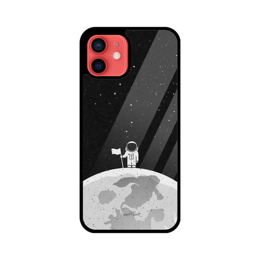 Moon In Space Glass Phone Case