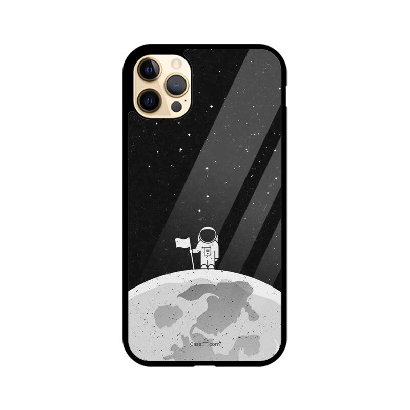 Moon In Space Glass Phone Case