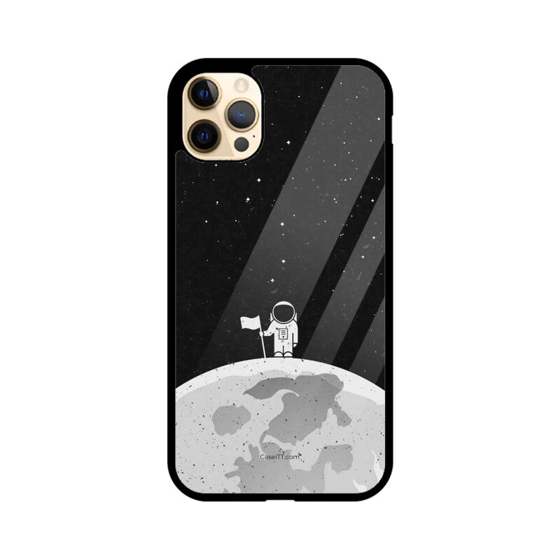 Moon In Space Glass Phone Case