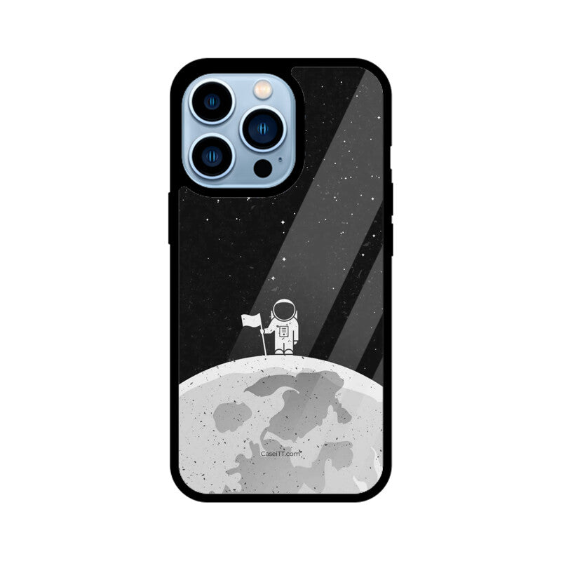 Moon In Space Glass Phone Case