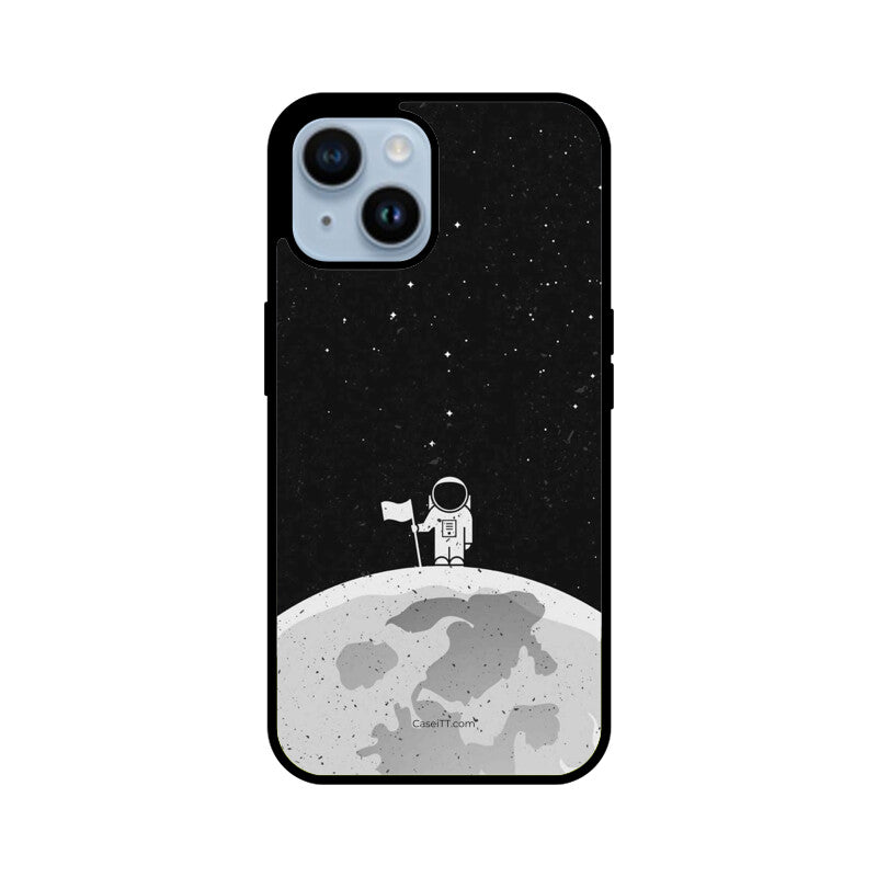 Moon In Space Glass Phone Case