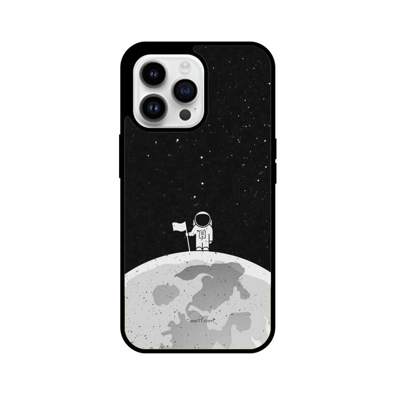 Moon In Space Glass Phone Case