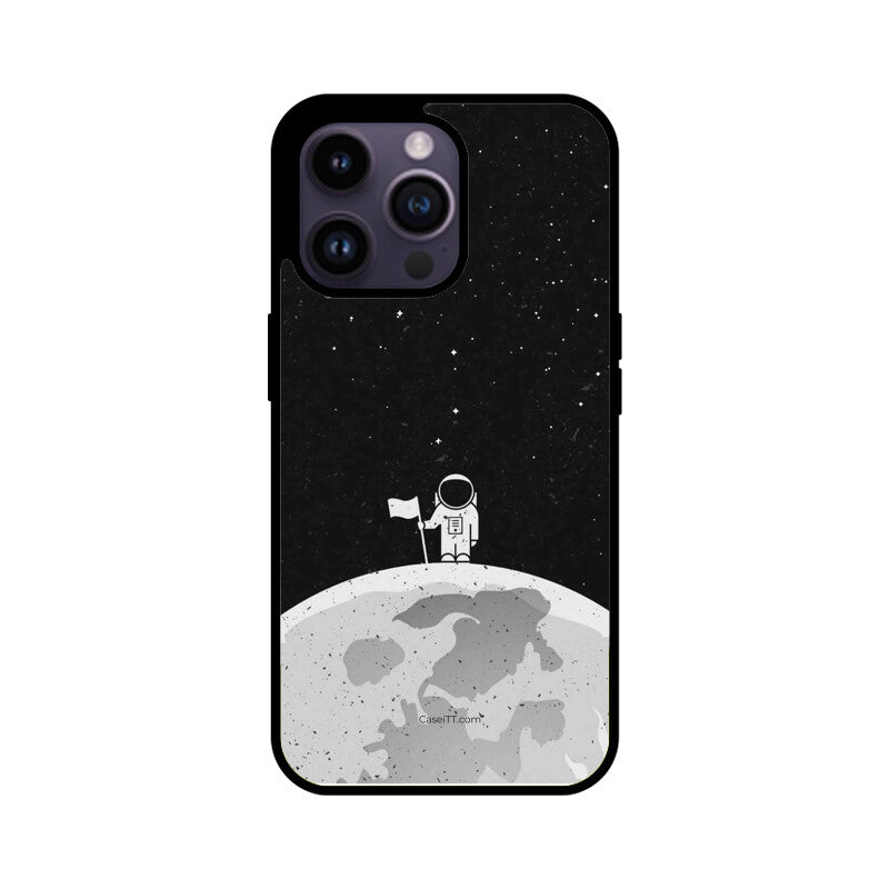 Moon In Space Glass Phone Case