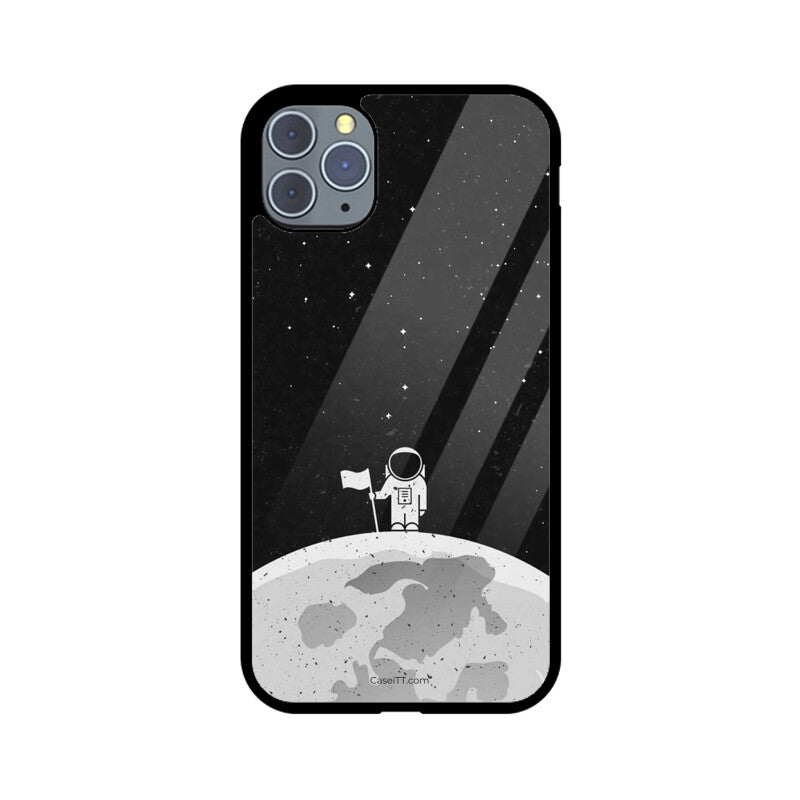 Moon In Space Glass Phone Case