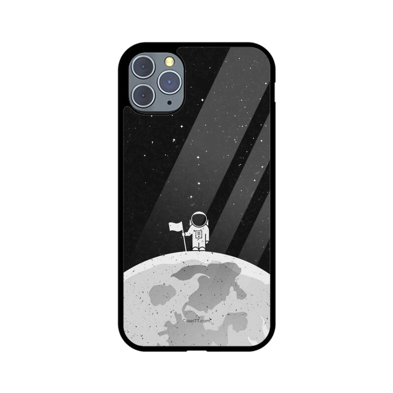 Moon In Space Glass Phone Case