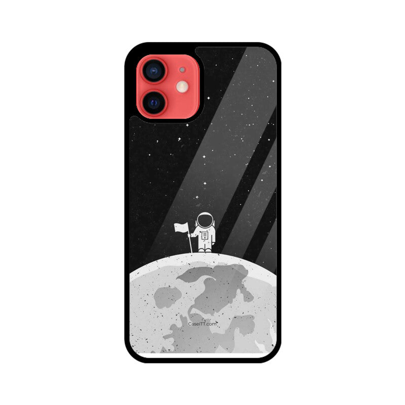 Moon In Space Glass Phone Case