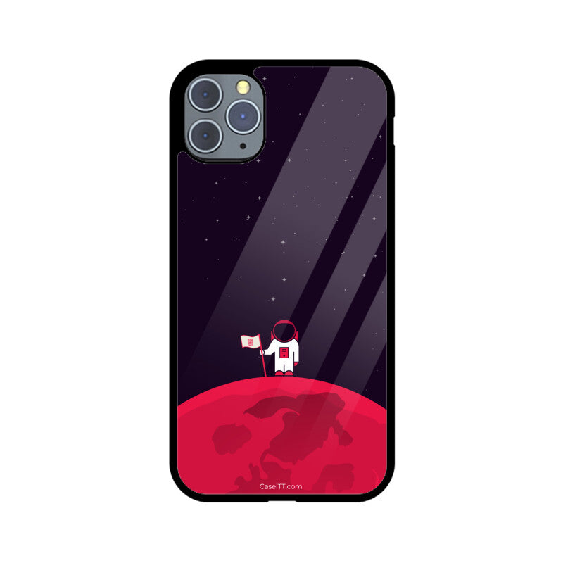 Red Moon In Space Glass Phone Case