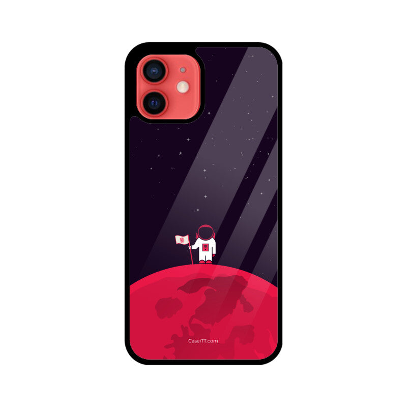 Red Moon In Space Glass Phone Case