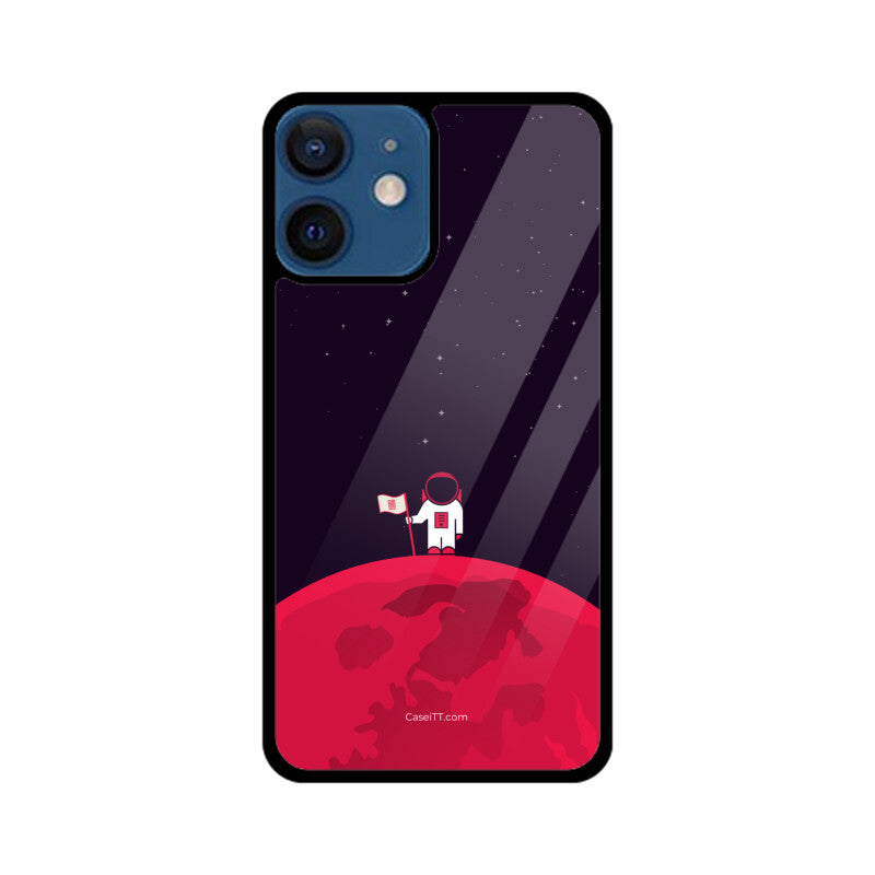 Red Moon In Space Glass Phone Case