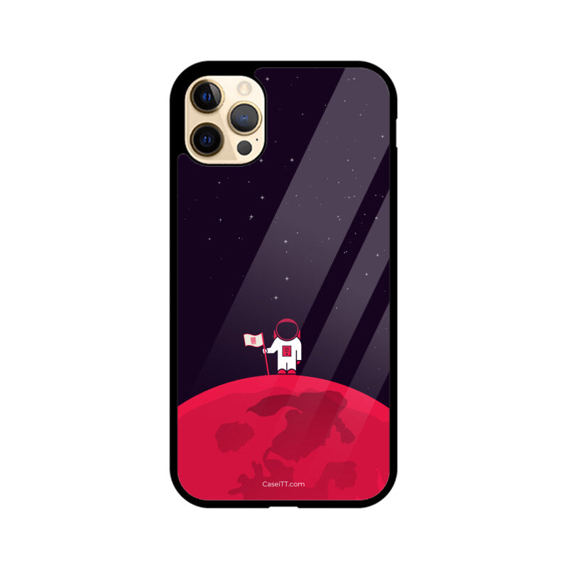 Red Moon In Space Glass Phone Case