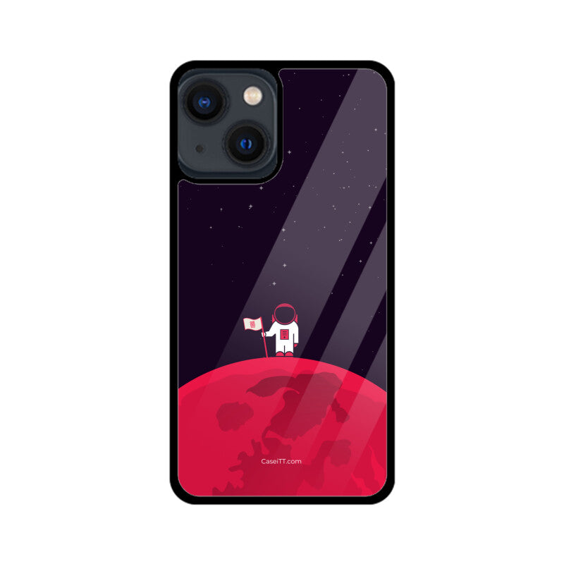 Red Moon In Space Glass Phone Case