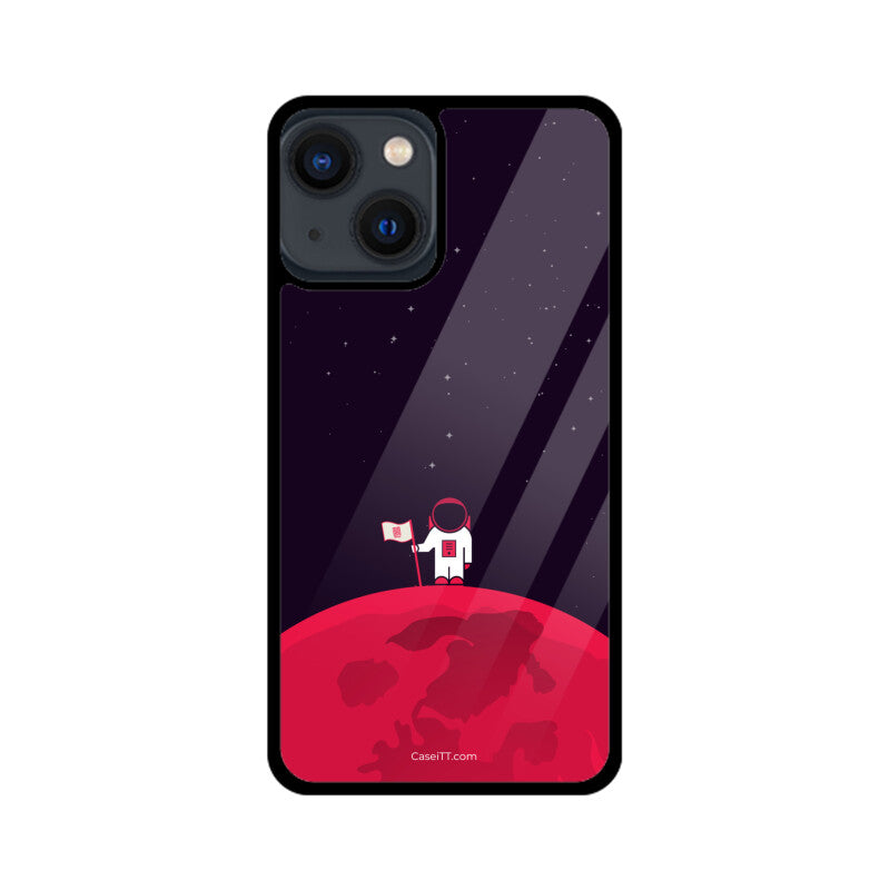 Red Moon In Space Glass Phone Case