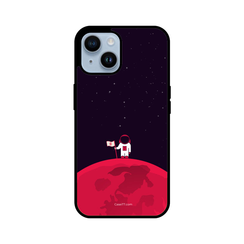 Red Moon In Space Glass Phone Case
