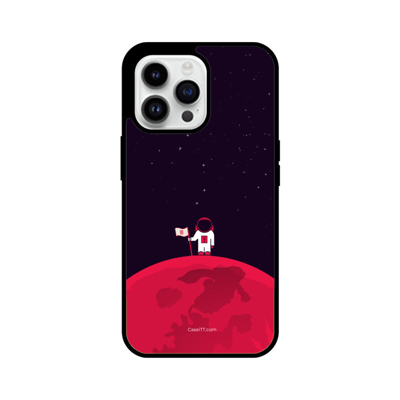 Red Moon In Space Glass Phone Case