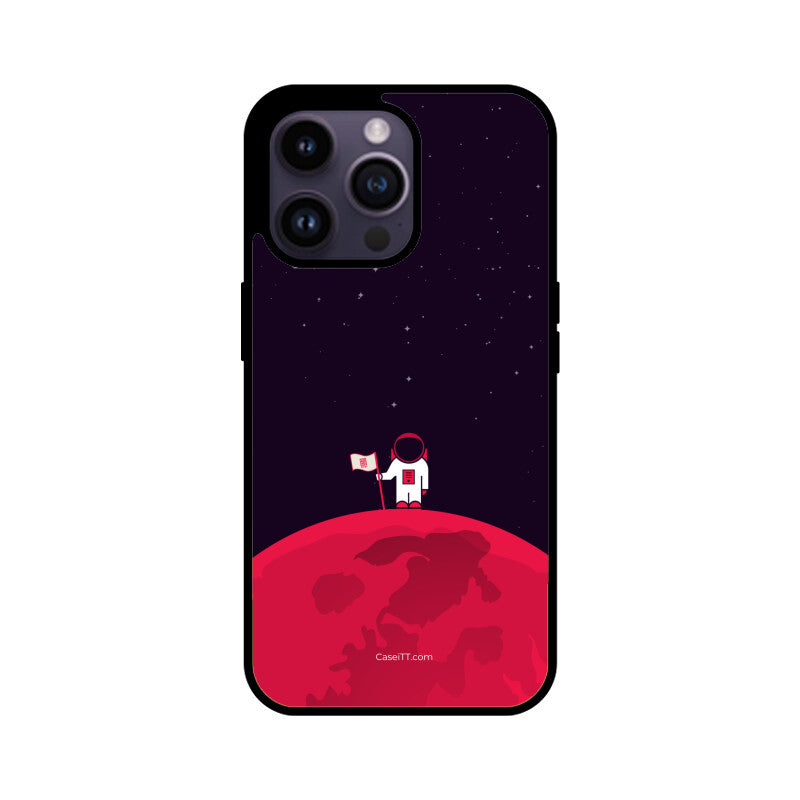 Red Moon In Space Glass Phone Case