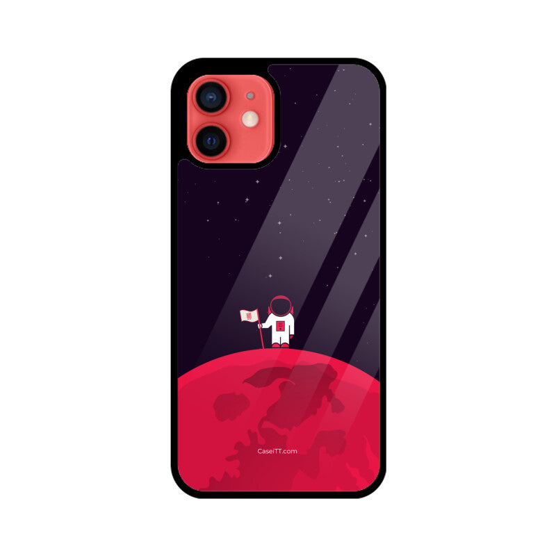 Red Moon In Space Glass Phone Case