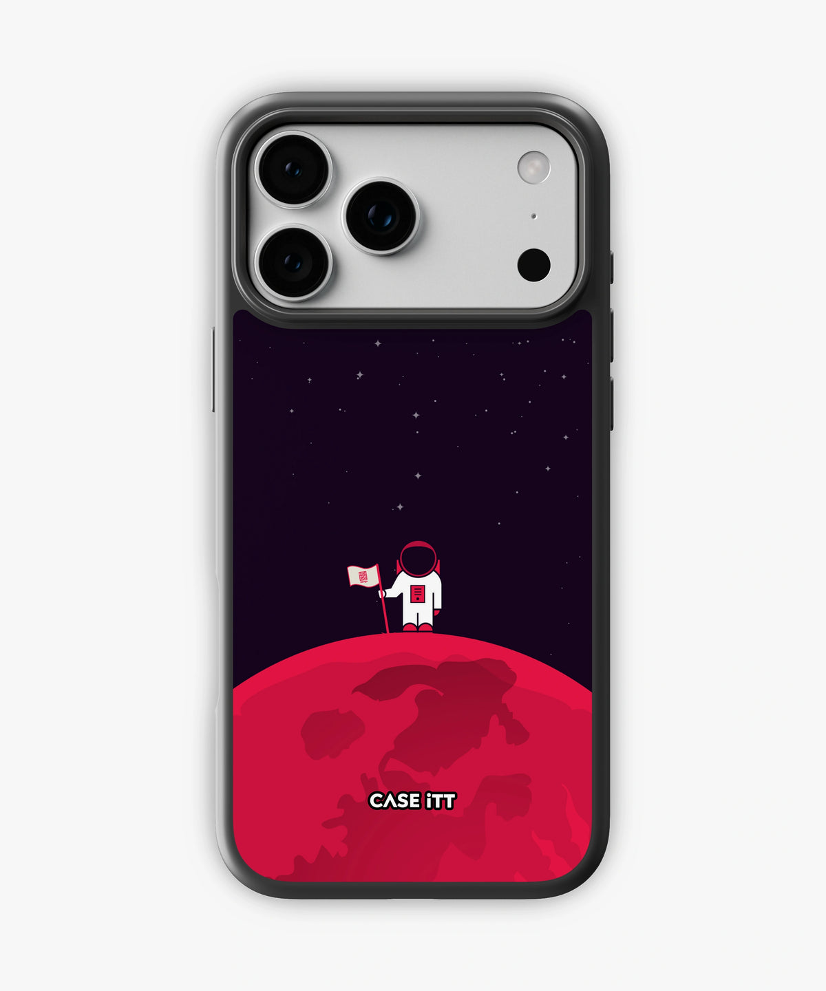 Red Moon In Space Glass Phone Case