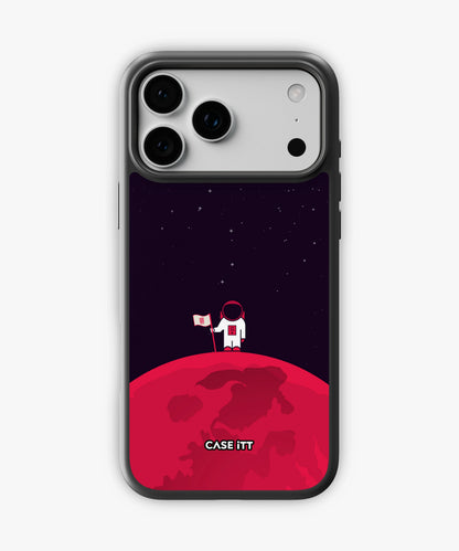 Red Moon In Space Glass Phone Case