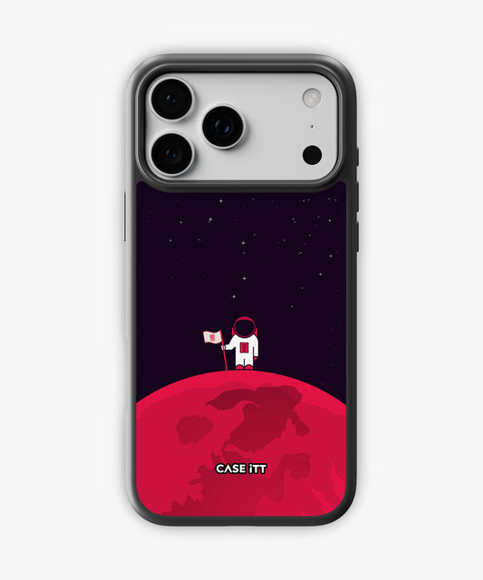 Red Moon In Space Glass Phone Case