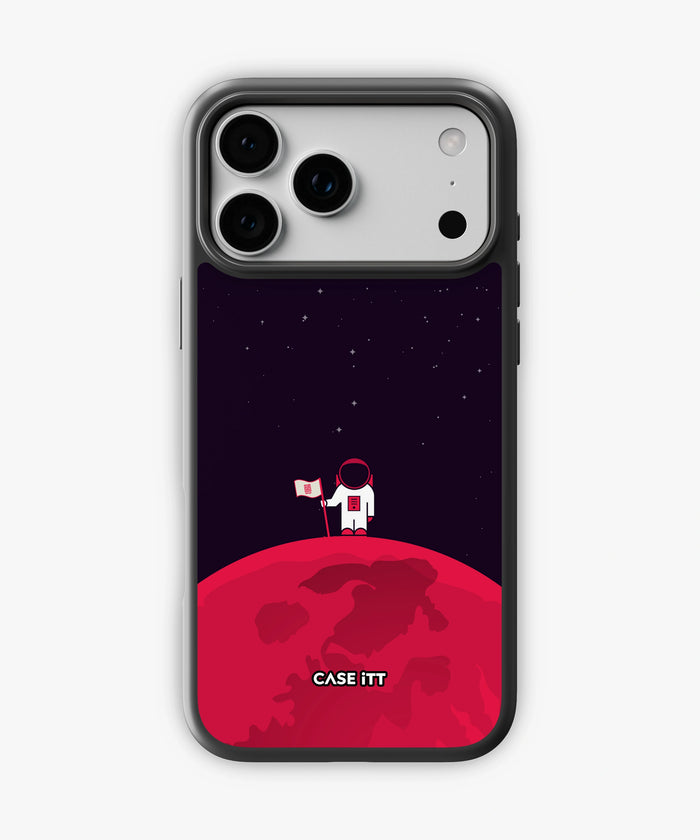 Red Moon In Space Glass Phone Case