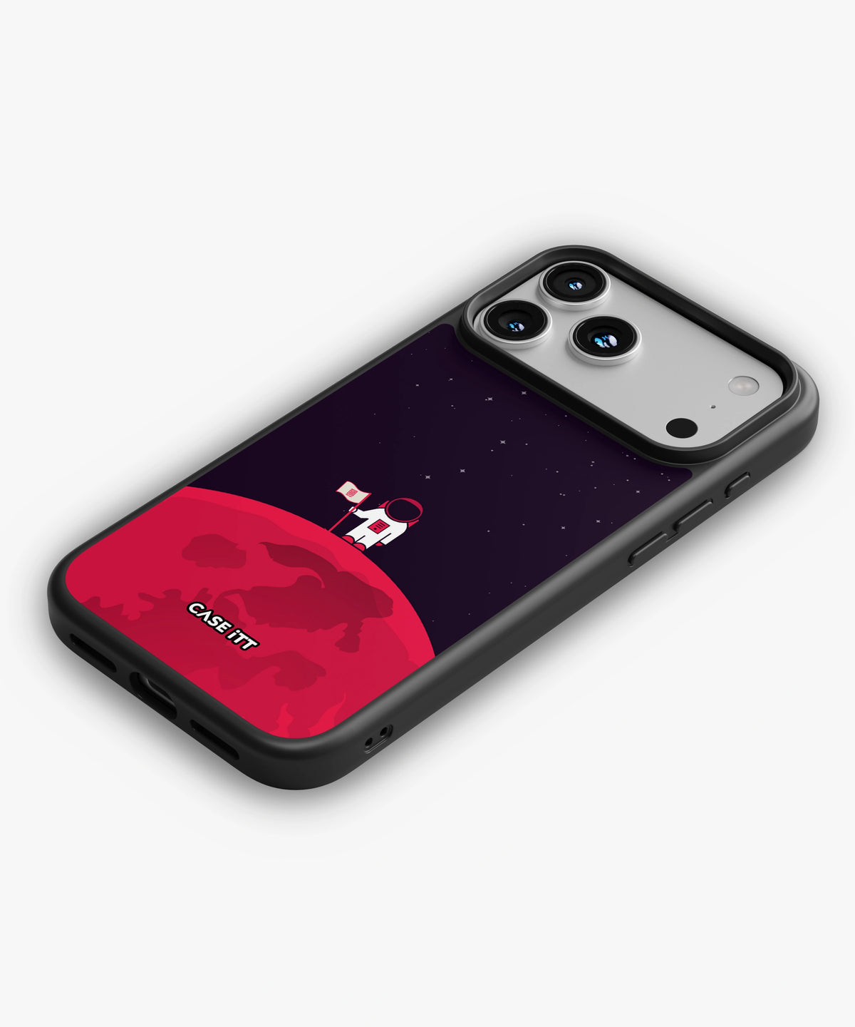 Red Moon In Space Glass Phone Case - view 2