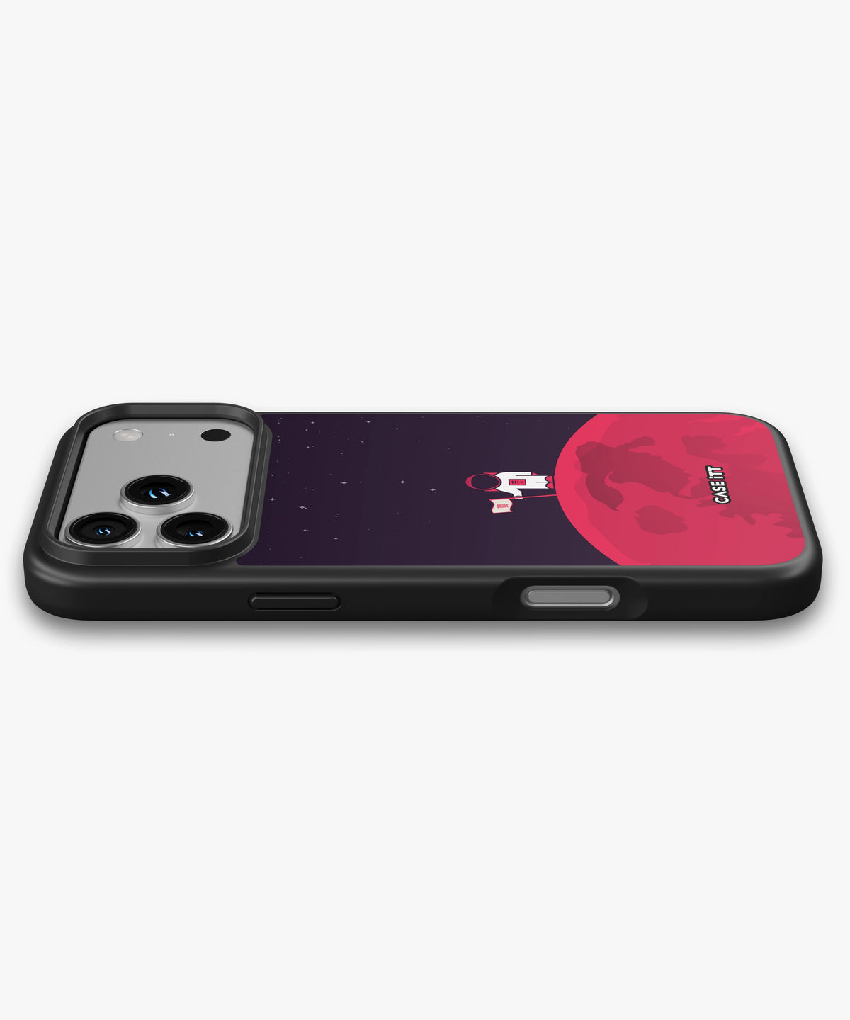 Red Moon In Space Glass Phone Case - view 3