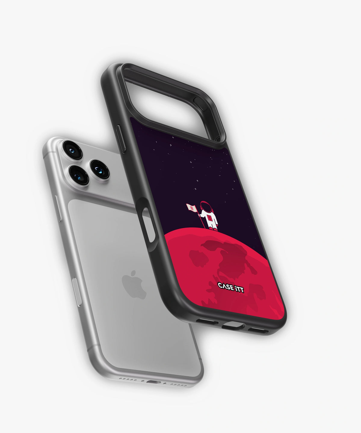Red Moon In Space Glass Phone Case - view 4