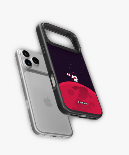 Red Moon In Space Glass Phone Case - view 4