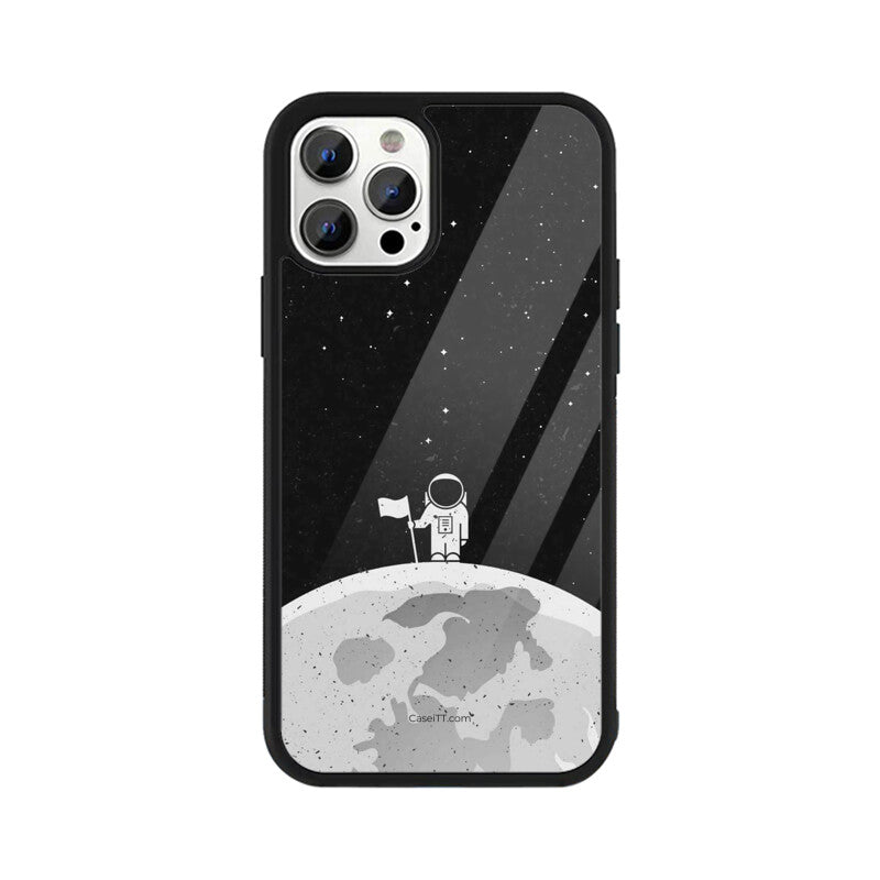 Moon In Space Glass Phone Case