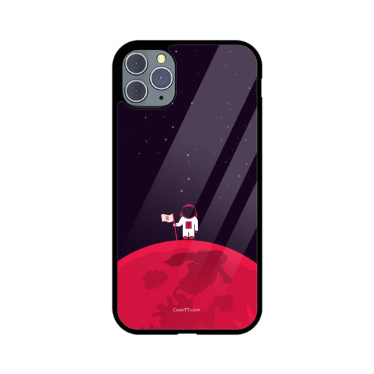 Red Moon In Space Glass Phone Case